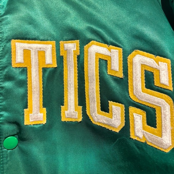 Vintage Boston Celtics Starter Jacket XL 80s 90s NBA Green Satin Bomber - Picture 5 of 16